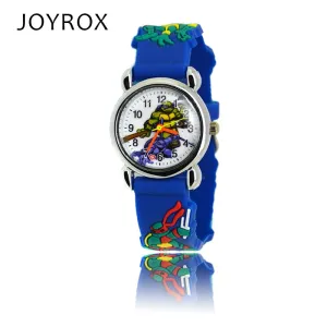 JOYROX New Ninja Turtle Pattern Rubber Strap Children Watches Fashion Boy Girls Quartz Wristwatch Cool Kids watchCartoon Clock