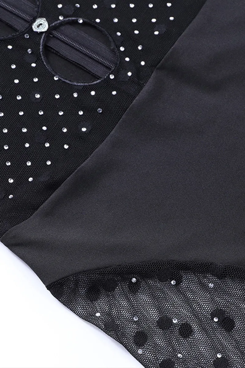 JS3457 Rhinestones Sheer Jumpsuits