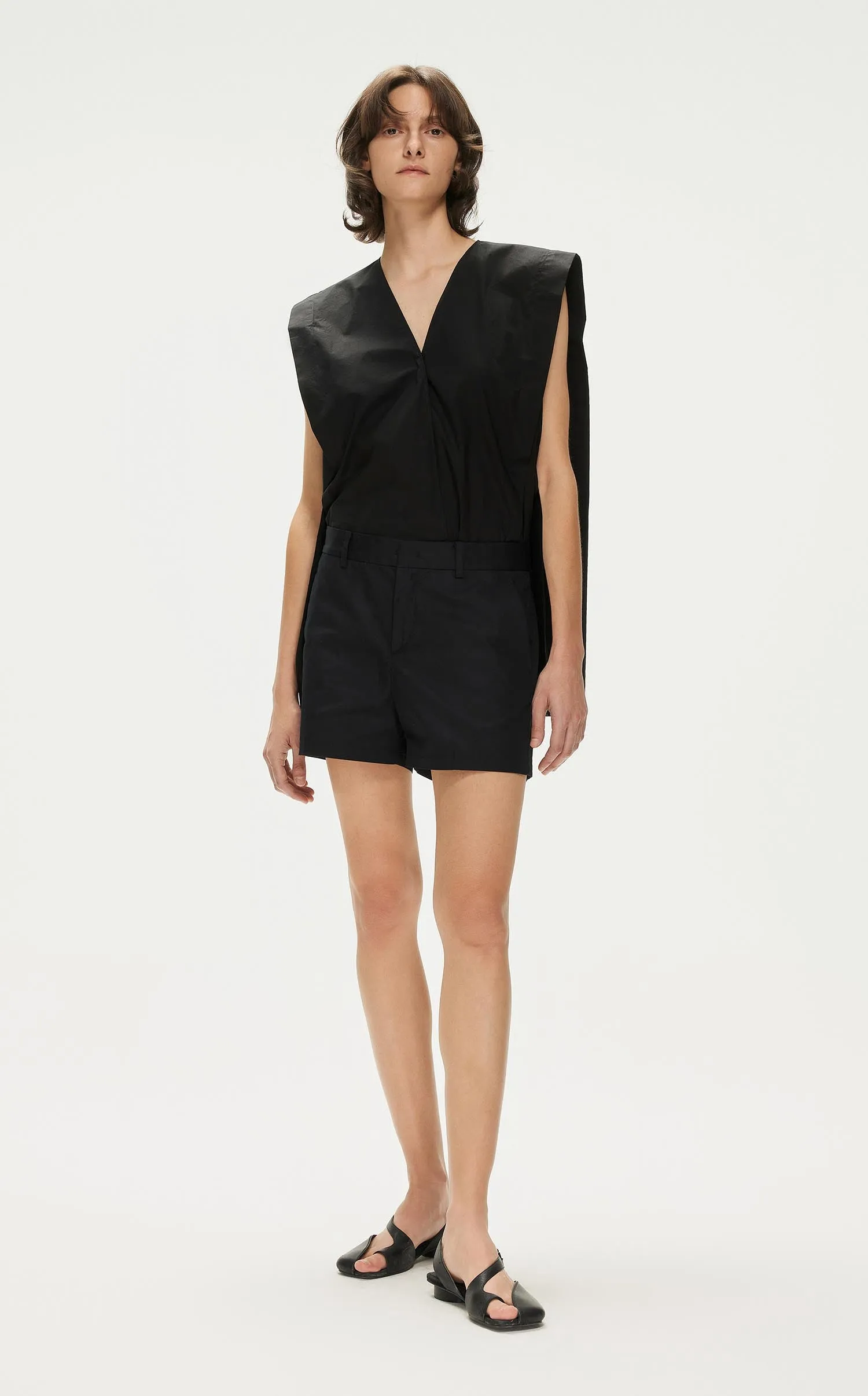 Jumpsuits / JNBY Solid V-Neck Sleeveless Jumpsuits (100% Cotton)