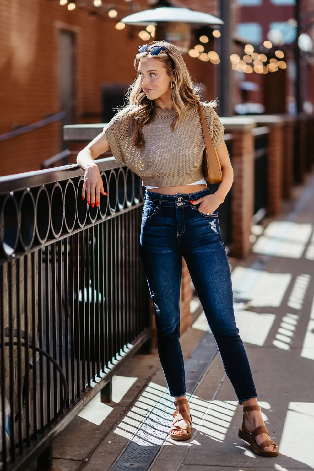 KanCan Danica High Rise Dark Wash Ankle Skinny Jeans for Women | KC7317D