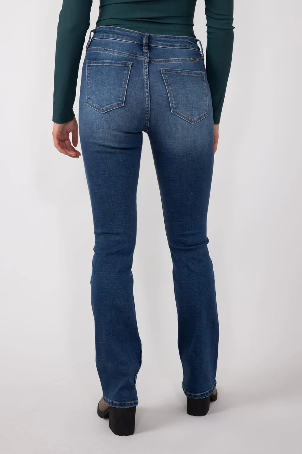 KanCan High Rise Medium Wash Clean Skinny Bootcut Jeans for Women | KC20067M