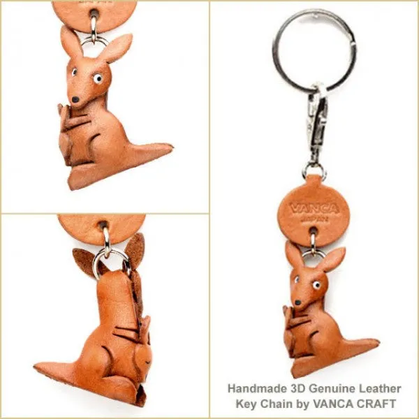 Kangaroo Japanese Leather Keychains Animal