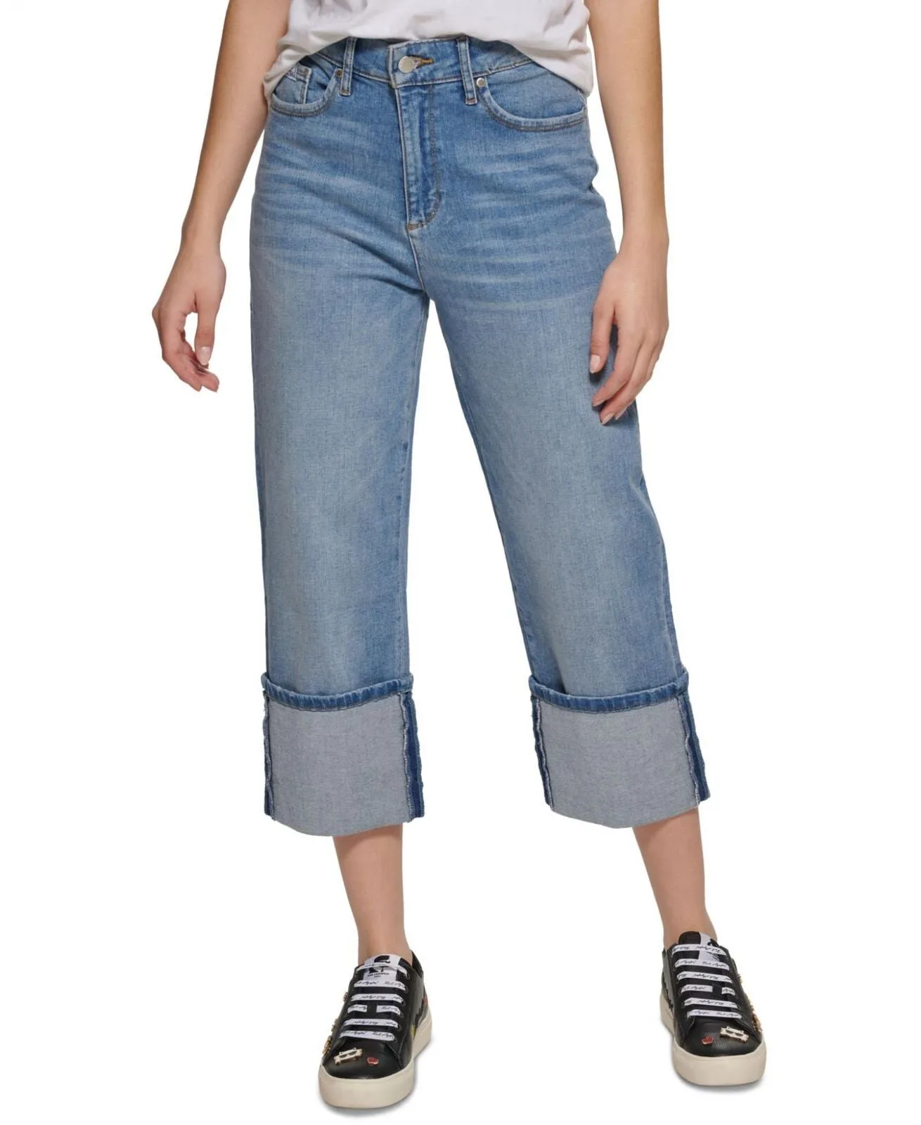 Karl Lagerfield Paris Women's Skinny Logo Taping Mid Rise Jean L2TK2222