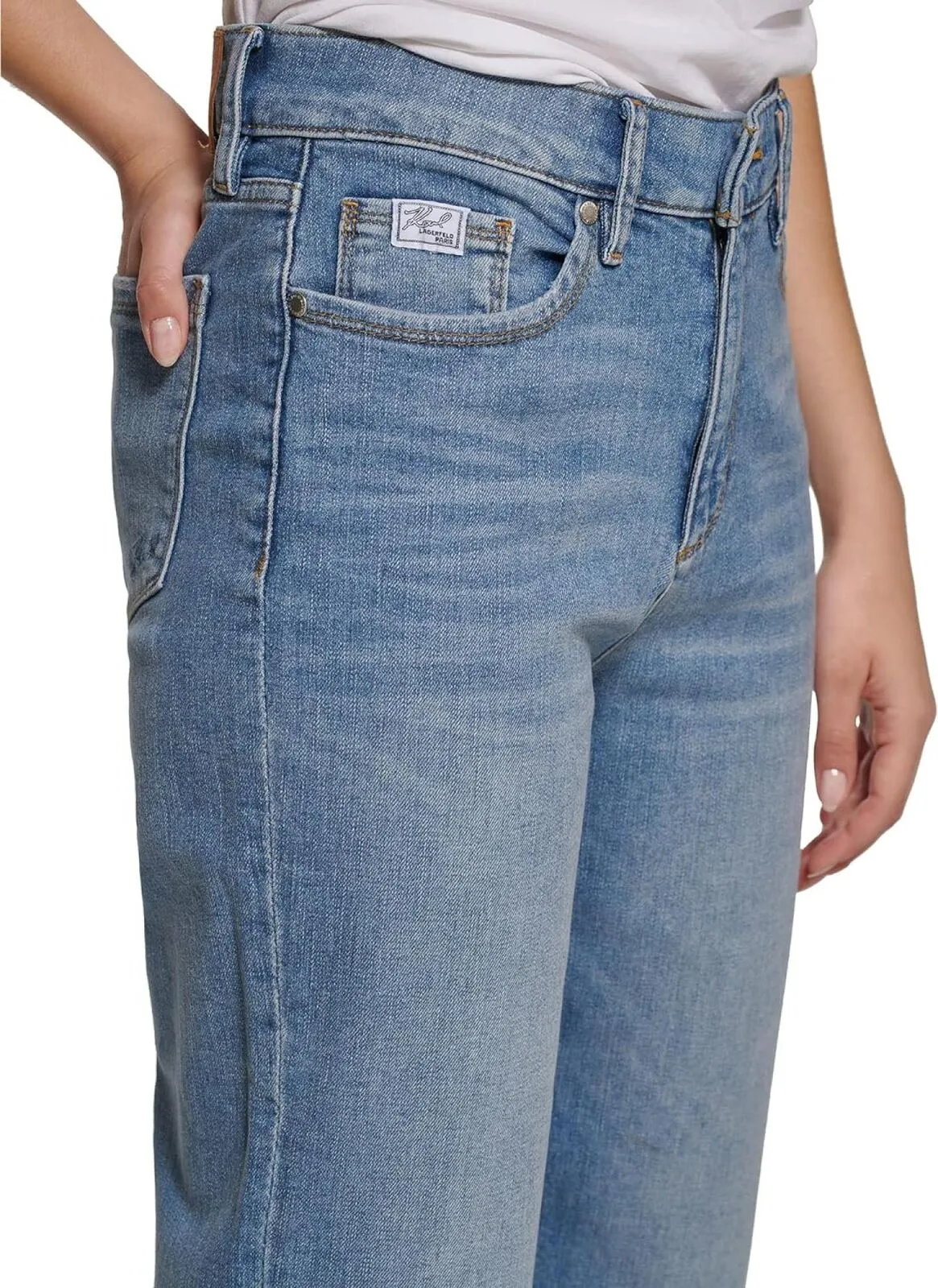 Karl Lagerfield Paris Women's Skinny Logo Taping Mid Rise Jean L2TK2222