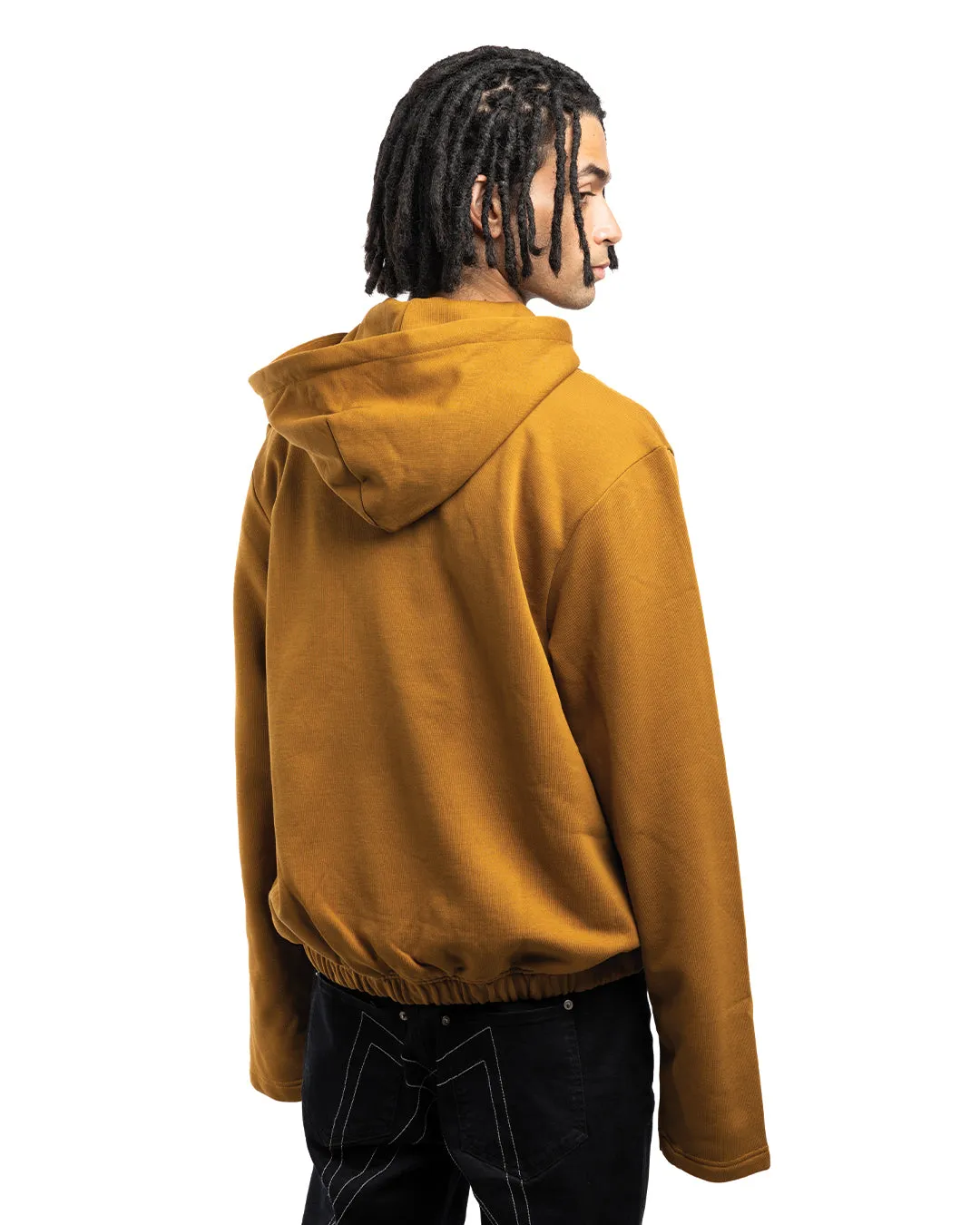 Kenzo Pintuck Zip Up Hoodie Tabacco