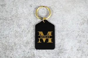 Keychain - Black Brass Tag