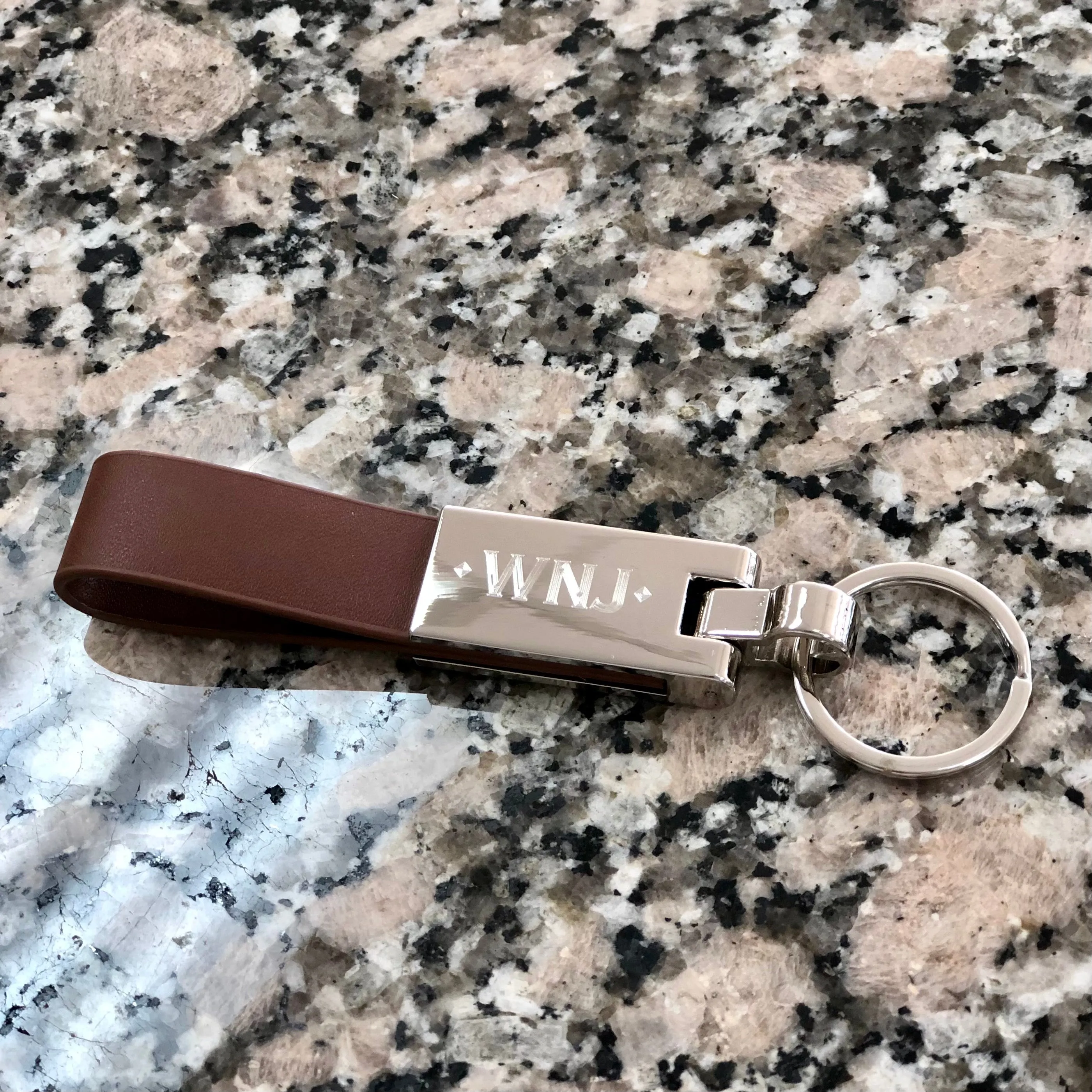 Keychain - Brown Leatherette Loop