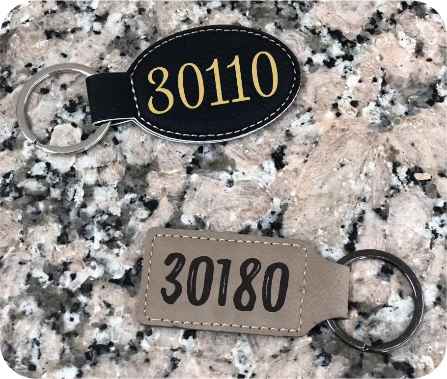 Keychain - Rectangle Leatherette