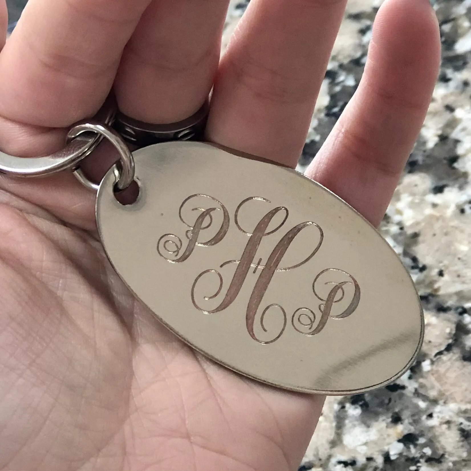 Keychain - Silver Oval