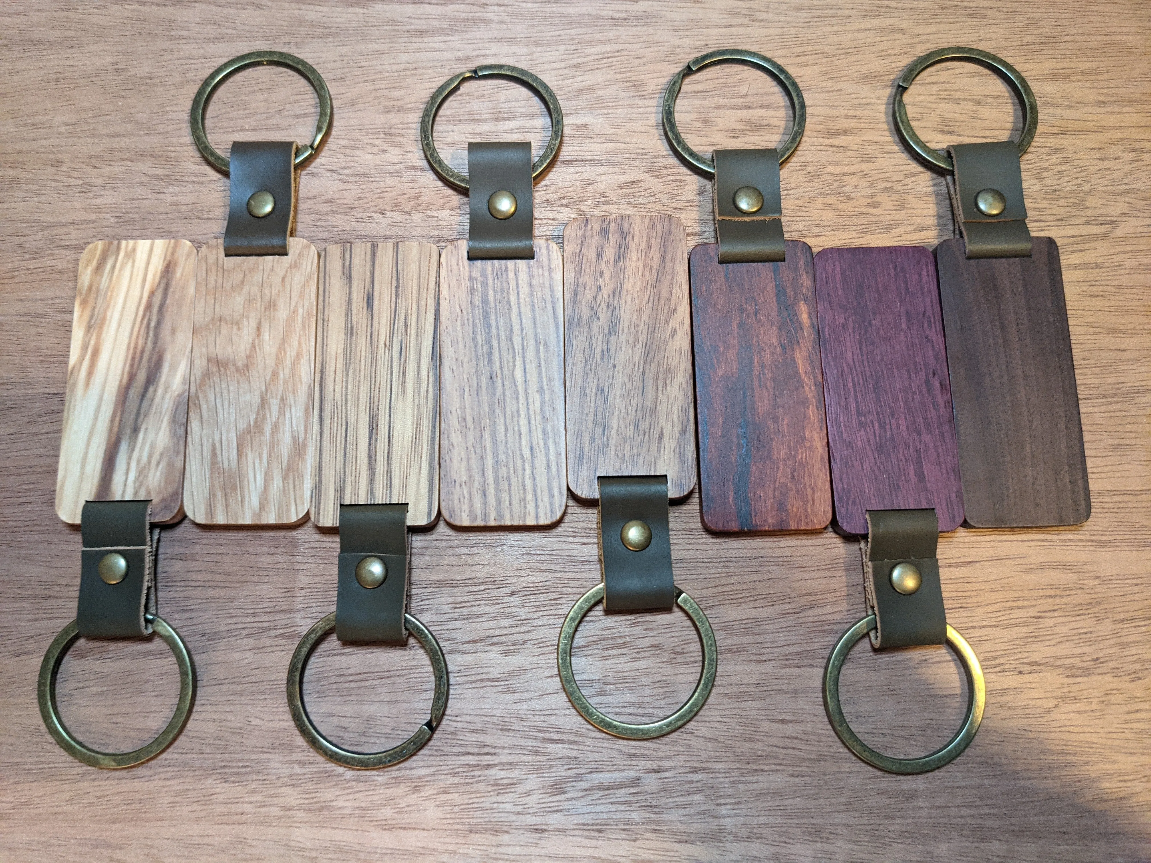 Keychains with leather strap
