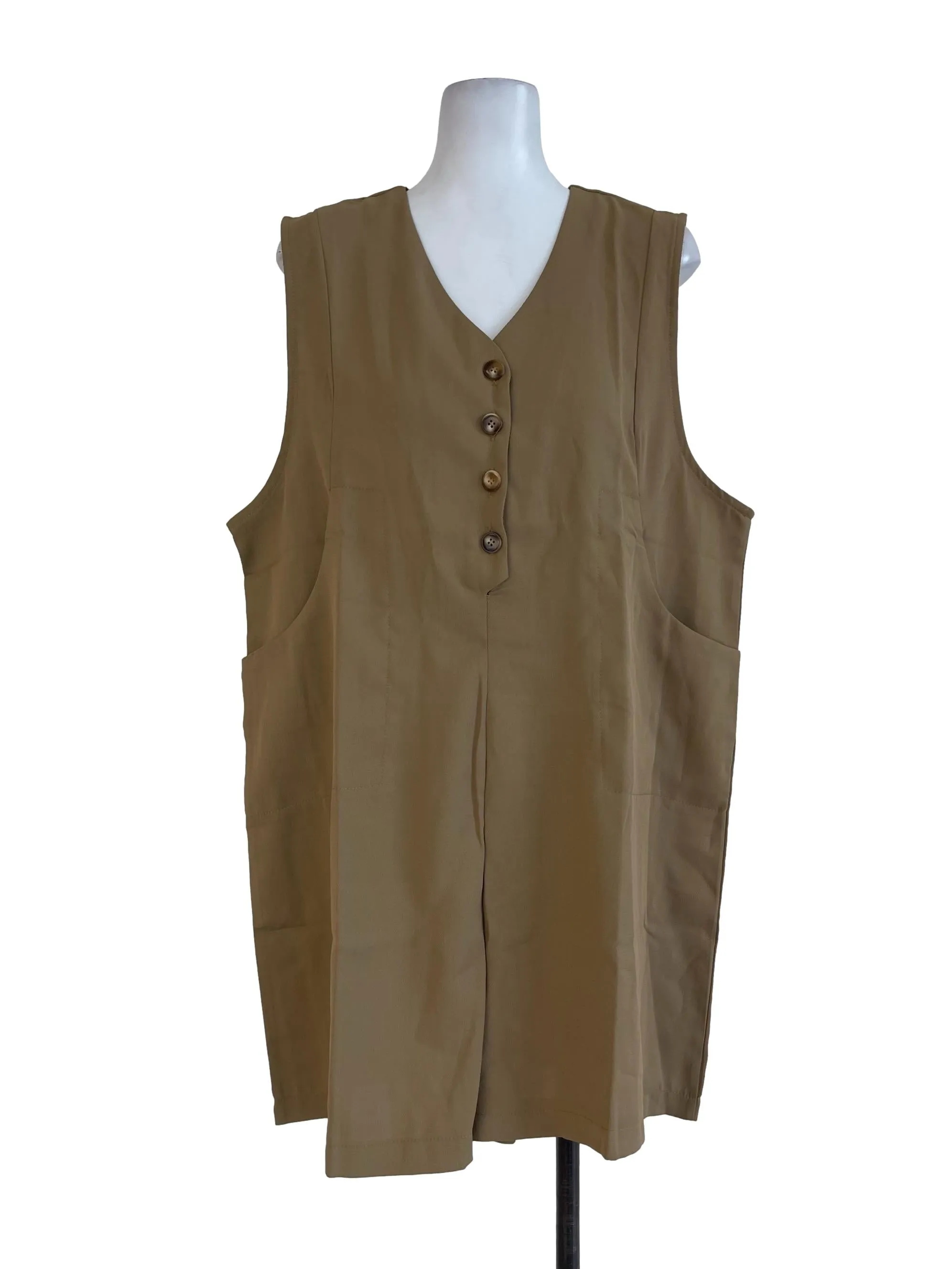 Khaki Sleeveless Romper