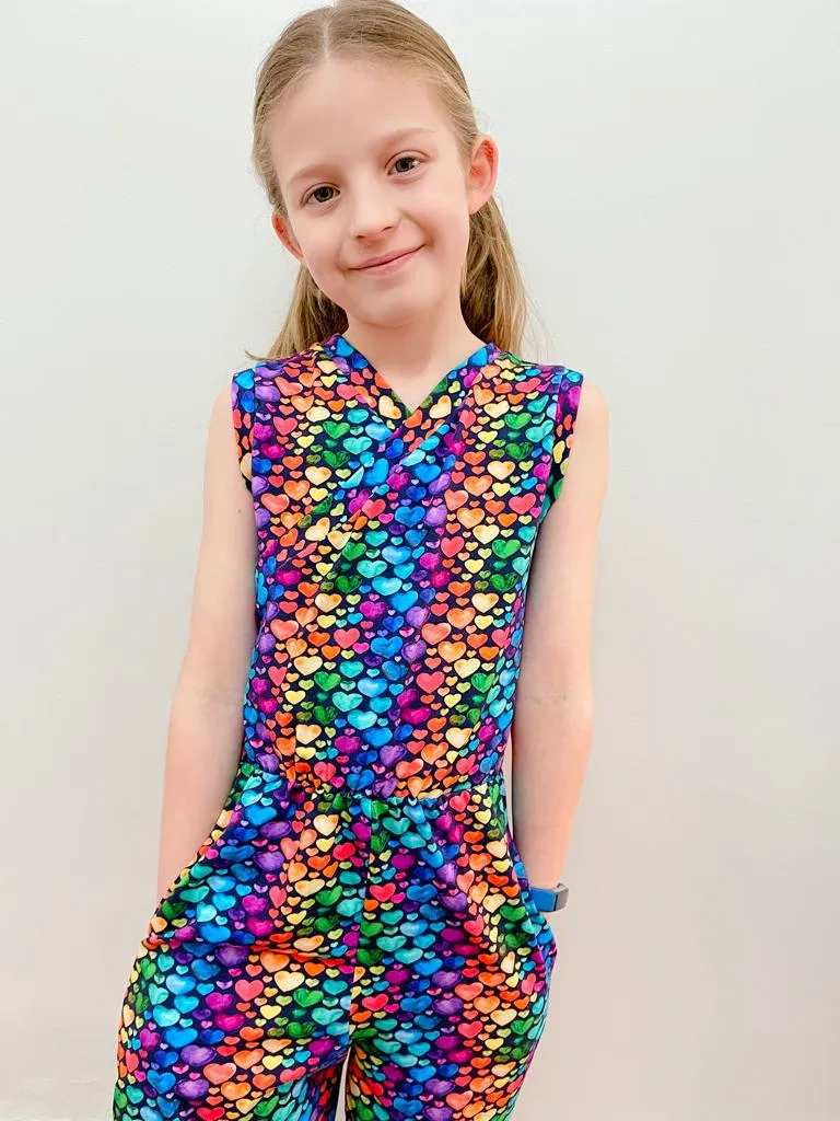 Kids Short Sleeve Cross Front Jumpsuit