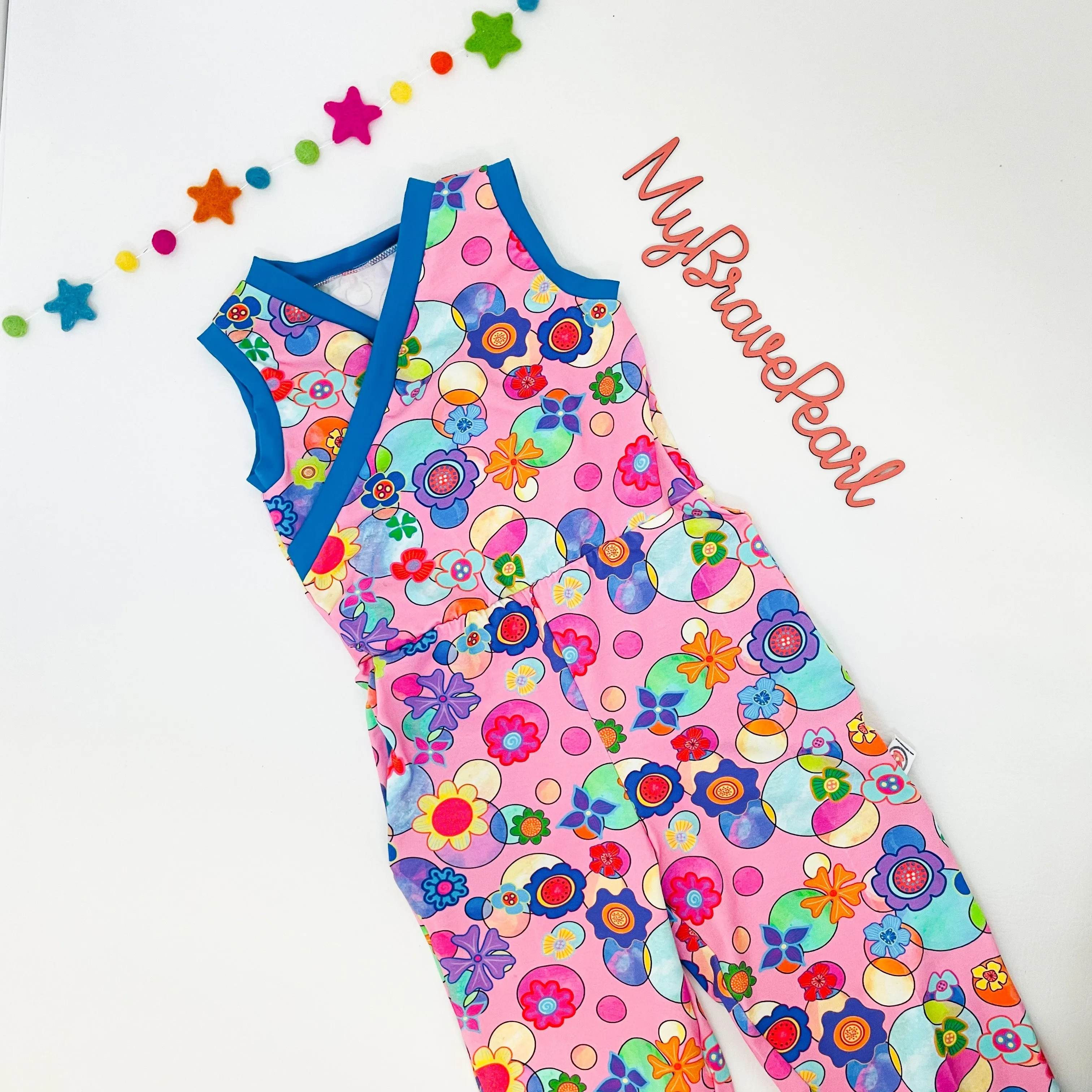 Kids Short Sleeve Cross Front Jumpsuit