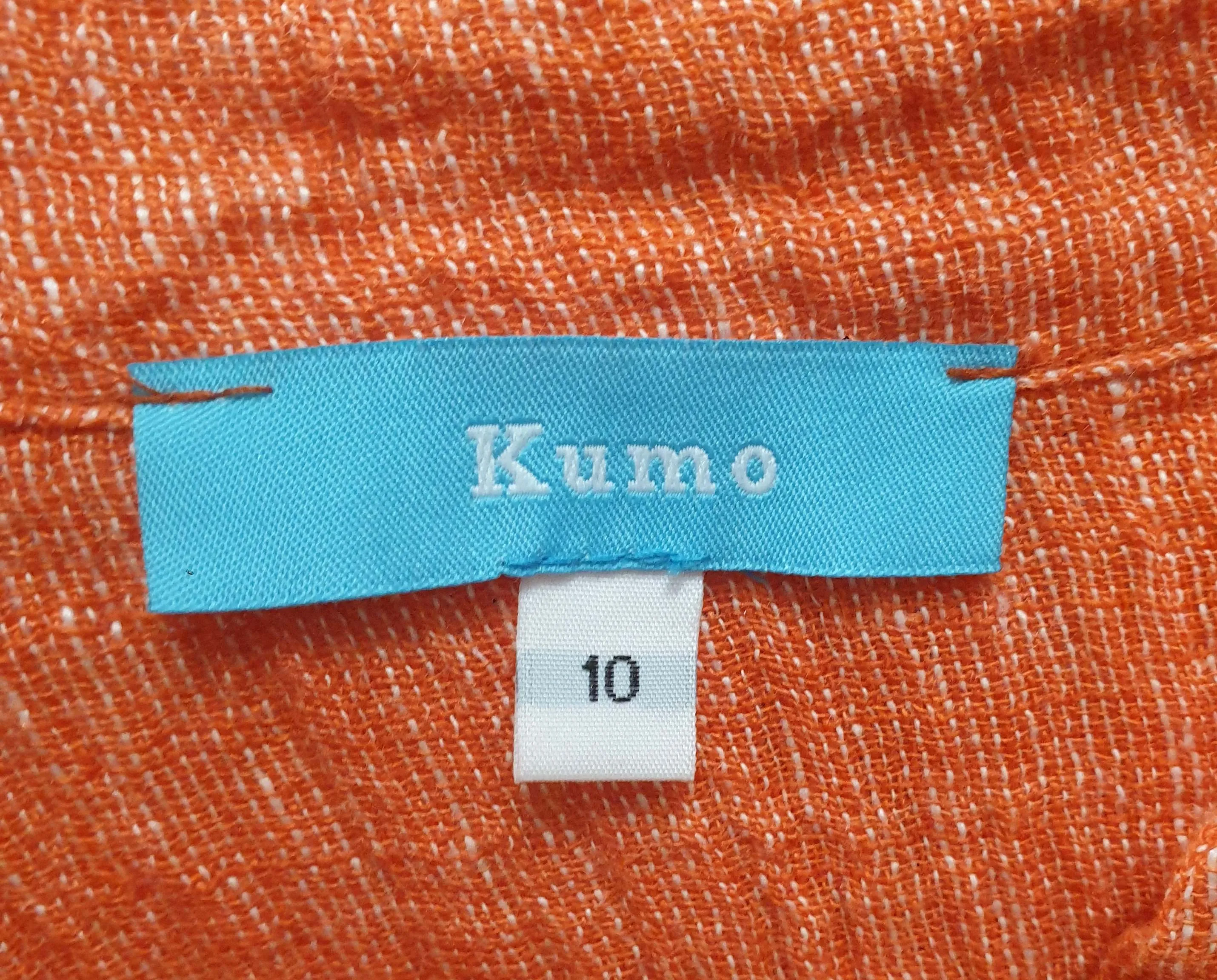 Kumo orange cotton/linen sleeveless dress size 10