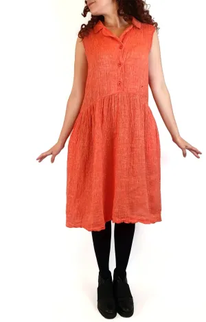 Kumo orange cotton/linen sleeveless dress size 10