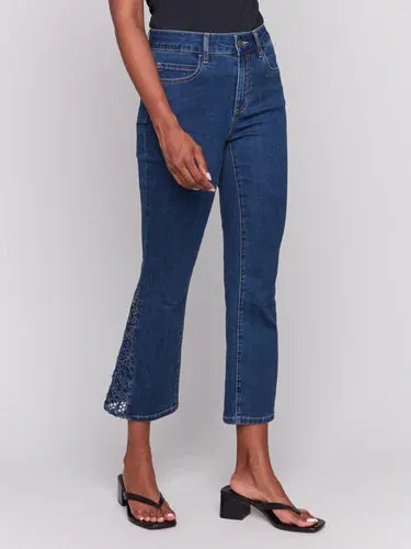 Lace Cut Side Bootcut Jeans