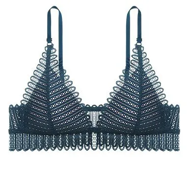 Lace Front Closure Push Up Wireless Bra