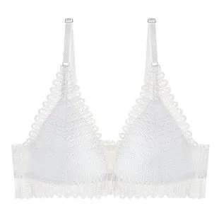 Lace Front Closure Push Up Wireless Bra