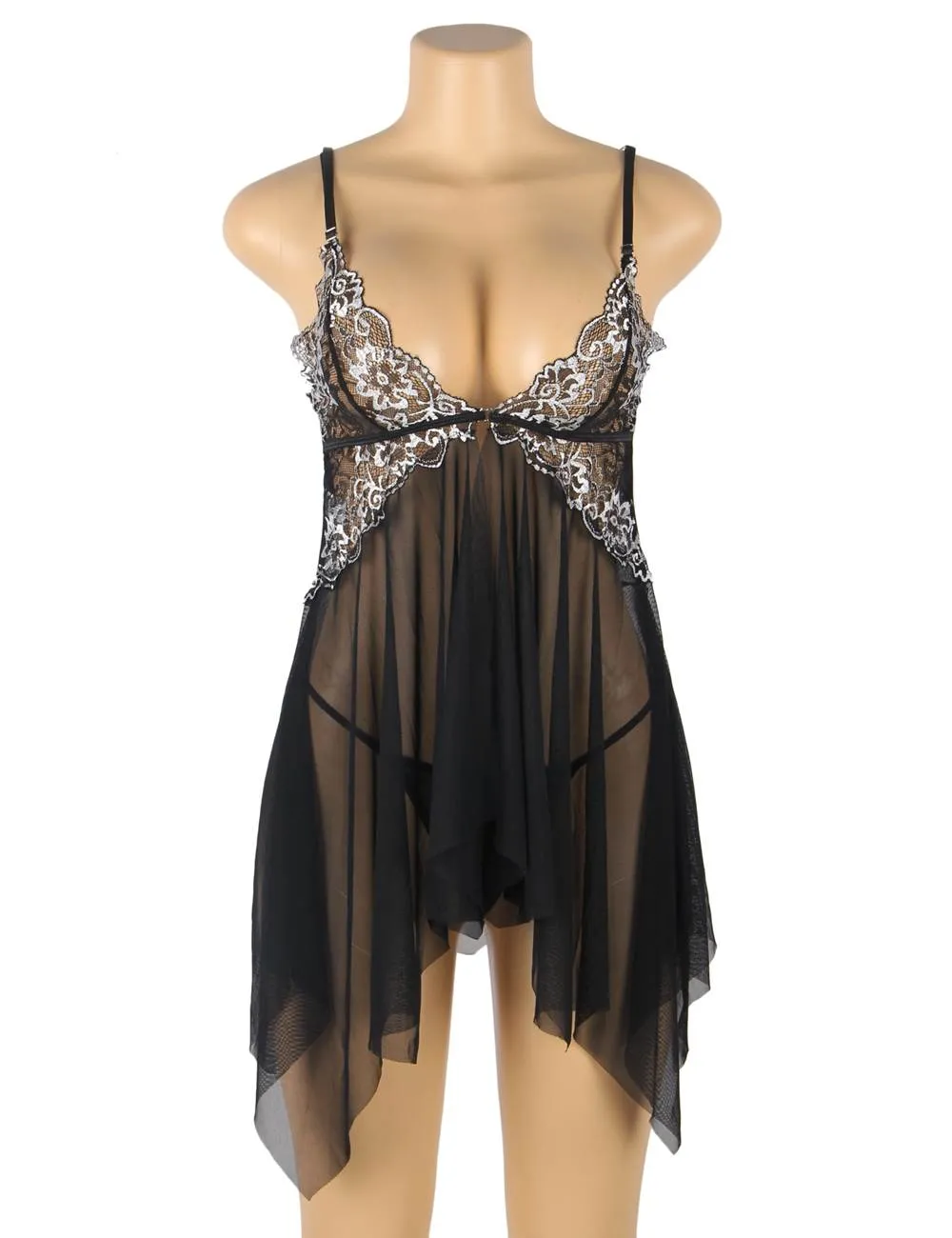 Lace Stitching Irregular Skirt Perspective Babydoll Egypt