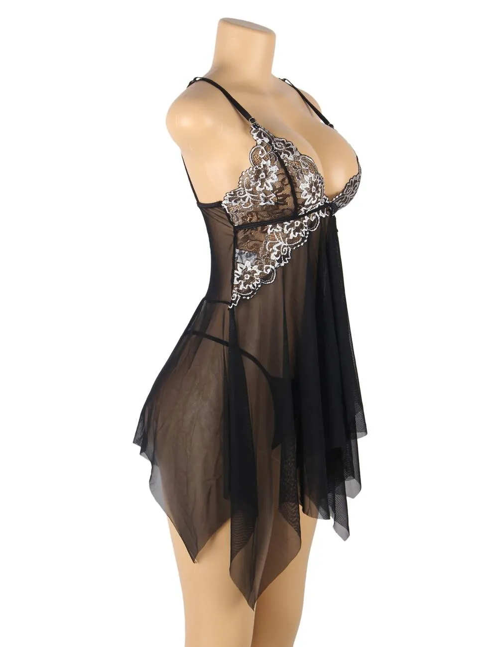 Lace Stitching Irregular Skirt Perspective Babydoll Egypt