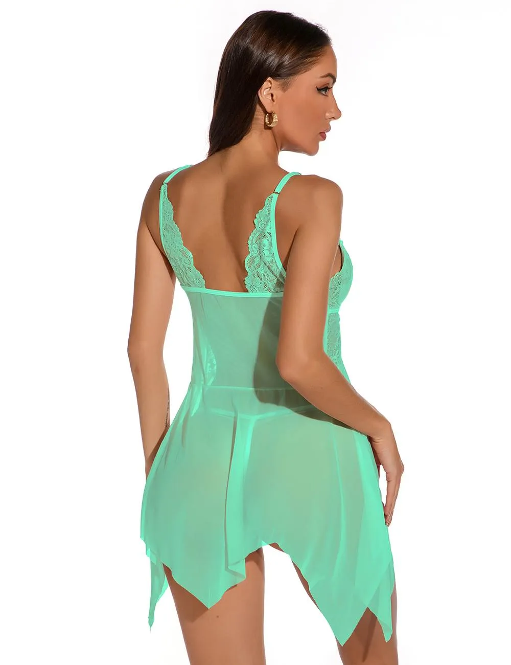 Lace Stitching Irregular Skirt Perspective Babydoll Egypt