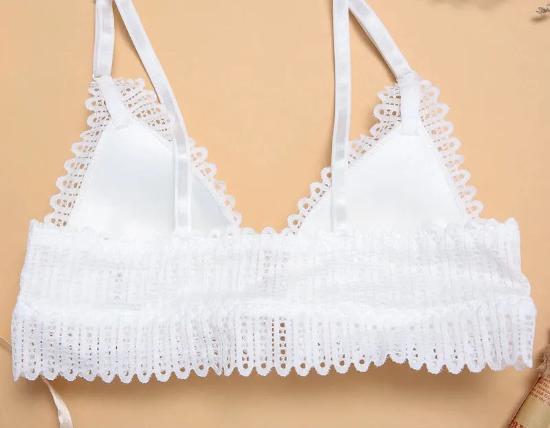 Lace Wireless Front Closure Lingerie Adjusted Plus Size Backless Bralette Bras Set