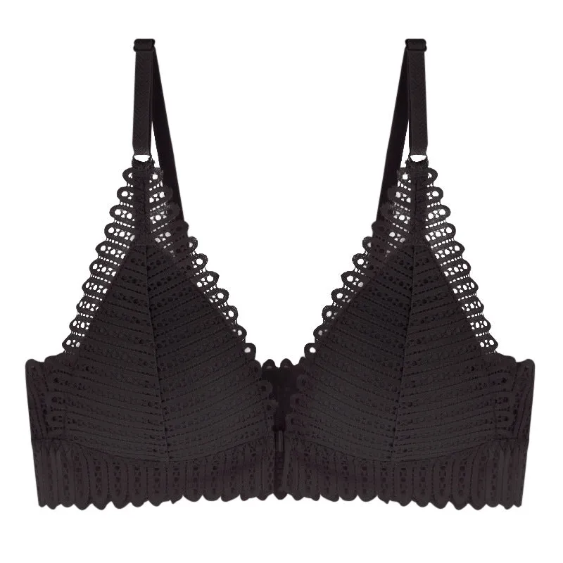 Lace Wireless Front Closure Lingerie Adjusted Plus Size Backless Bralette Bras Set