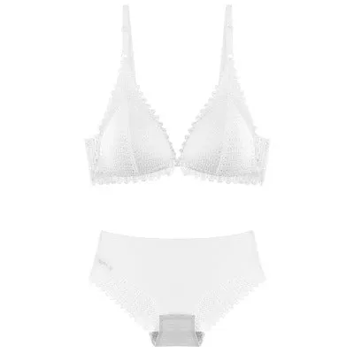 Lace Wireless Front Closure Lingerie Adjusted Plus Size Backless Bralette Bras Set