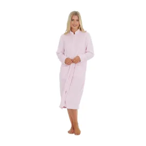 Ladies Fleece-Lined Long Sleeve Zip-Up Robe: Cozy Loungewear