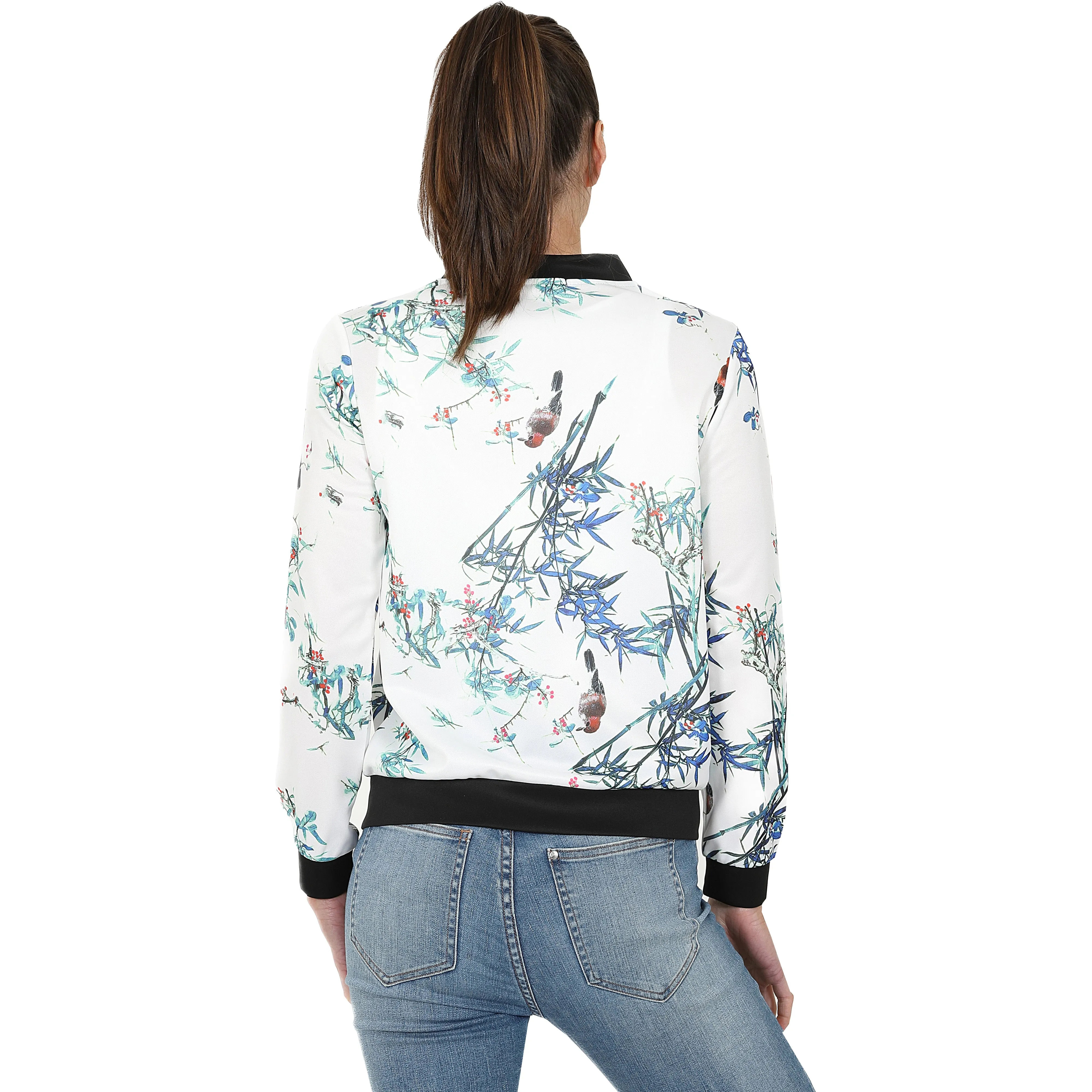 Ladies Floral Bomber Jacket
