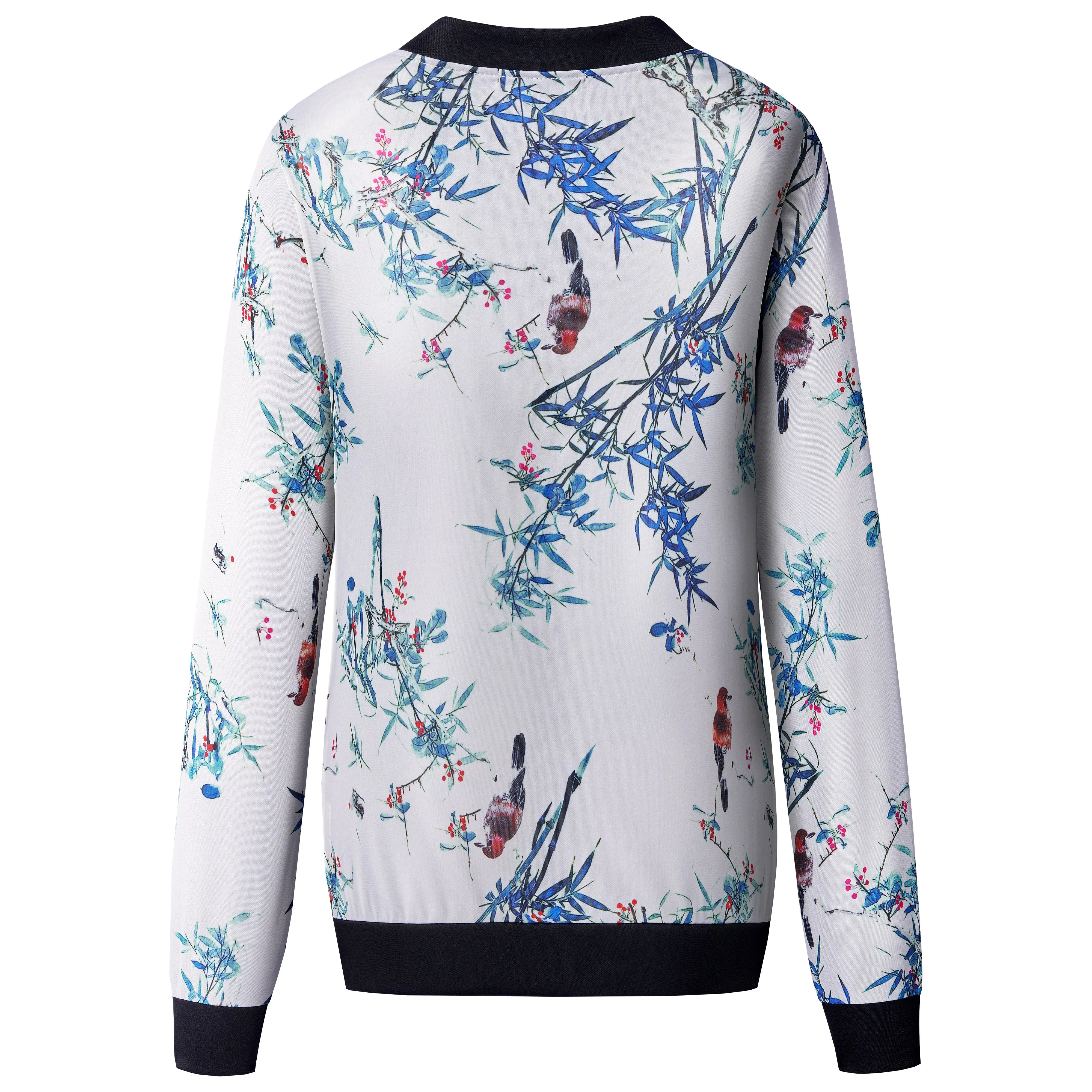 Ladies Floral Bomber Jacket