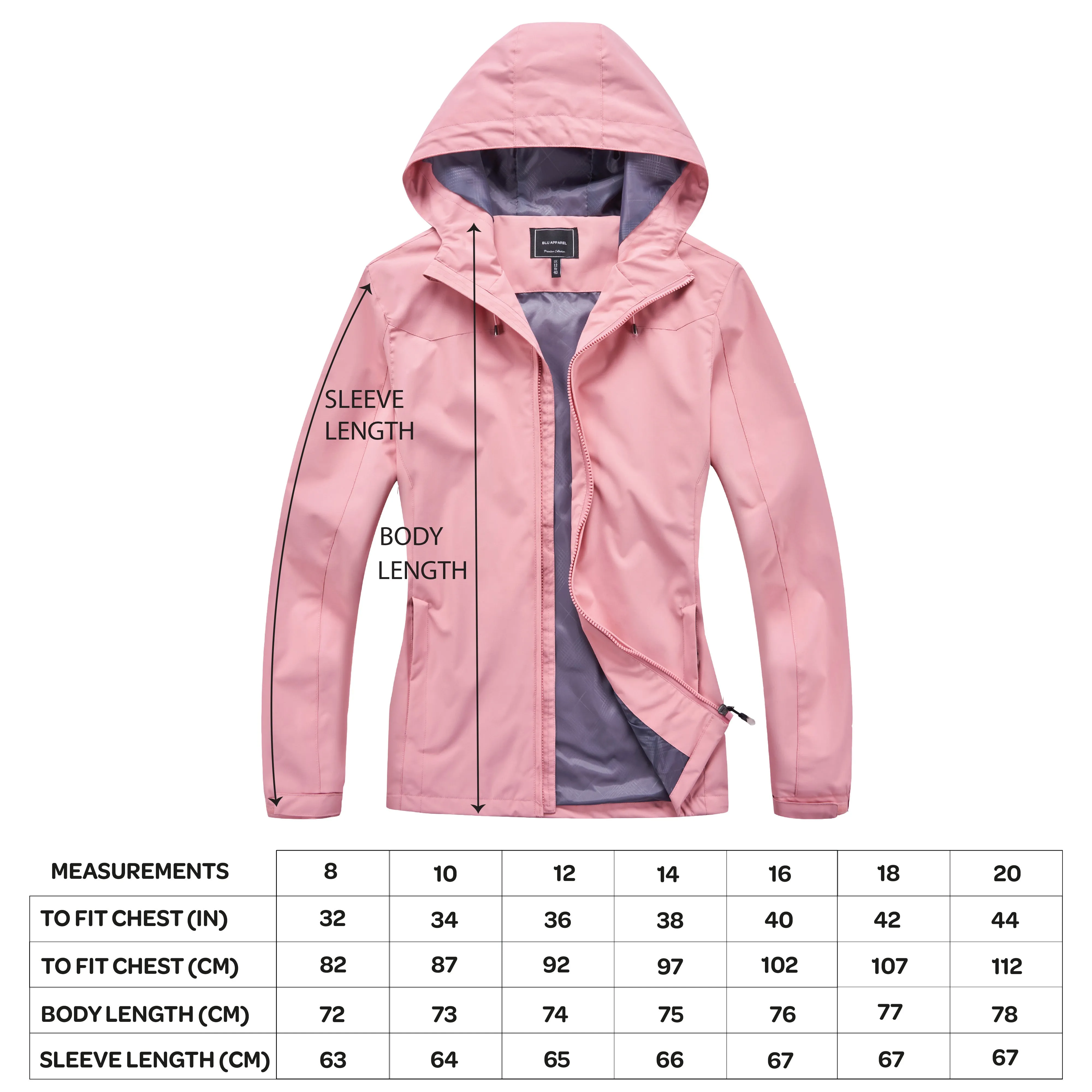 Ladies Waterproof Rain Jacket - Navy