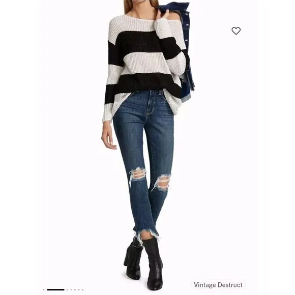 L'AGENCE High Line High Rise Skinny Distressed Cupertino Jeans 25 MSRP$275
