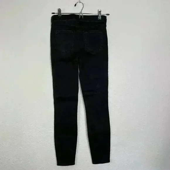 L'AGENCE High Rise Margot Skinny Jeans Size 24 Black Dark Graphite