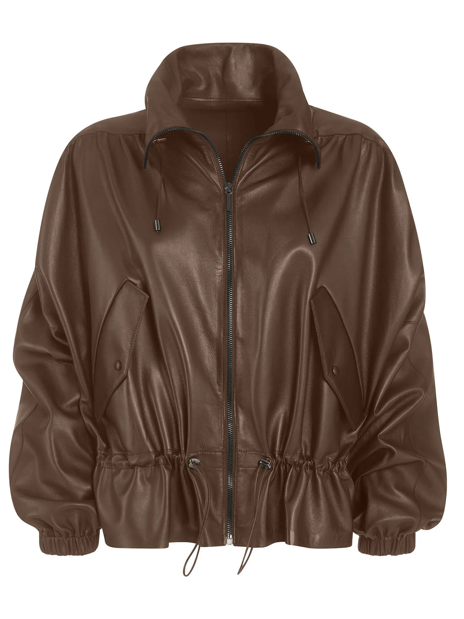 Larissa Italian Lambskin Leather Bomber Jacket