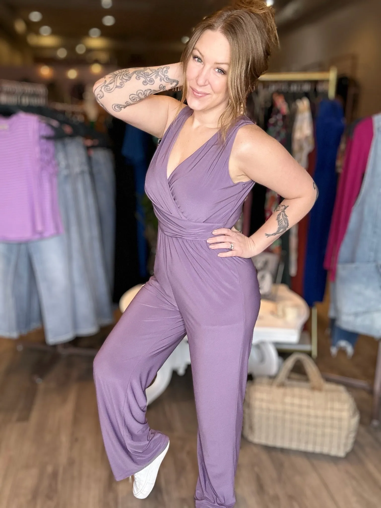 Lavender Wide Leg JumpSuit