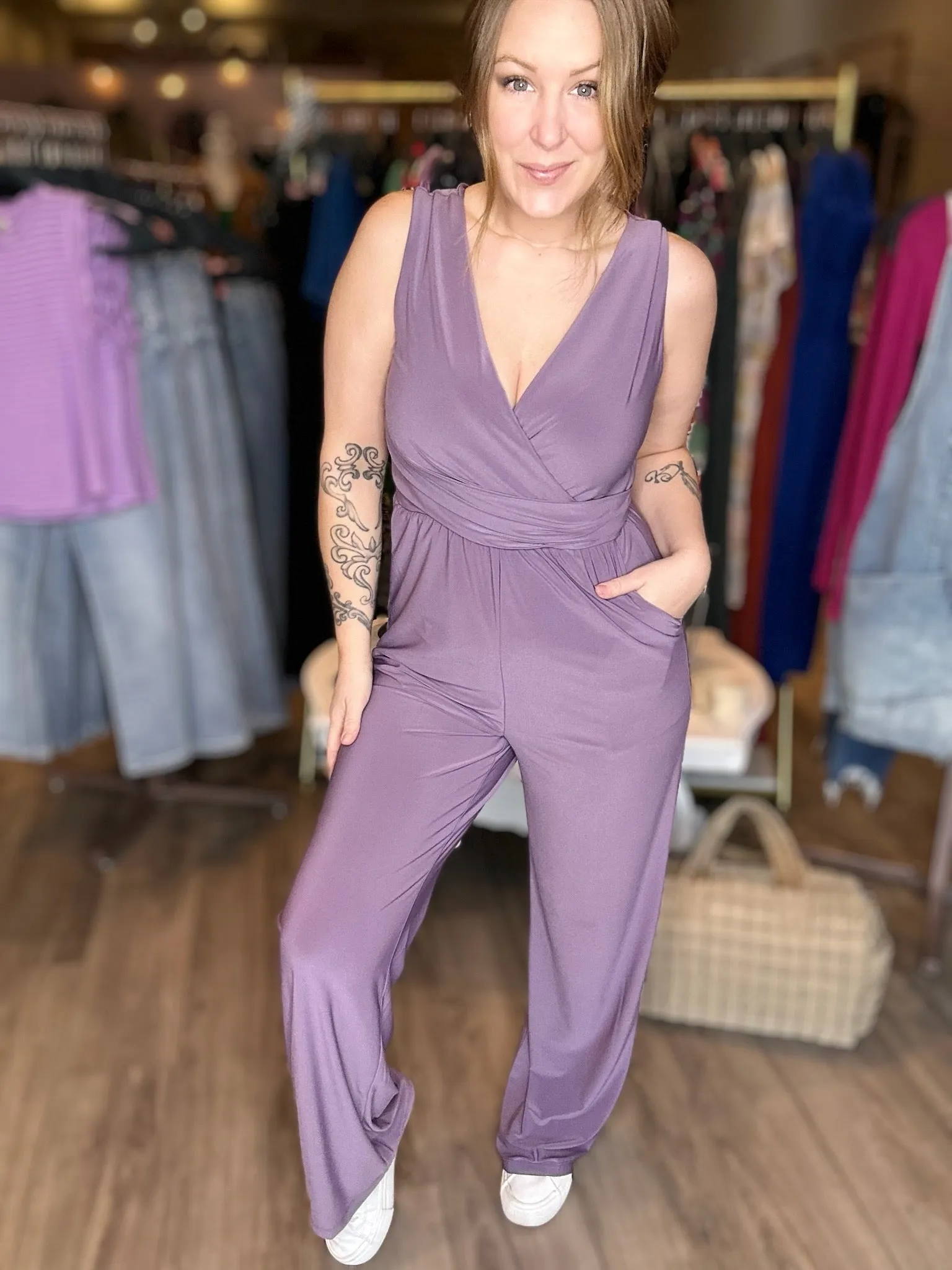 Lavender Wide Leg JumpSuit