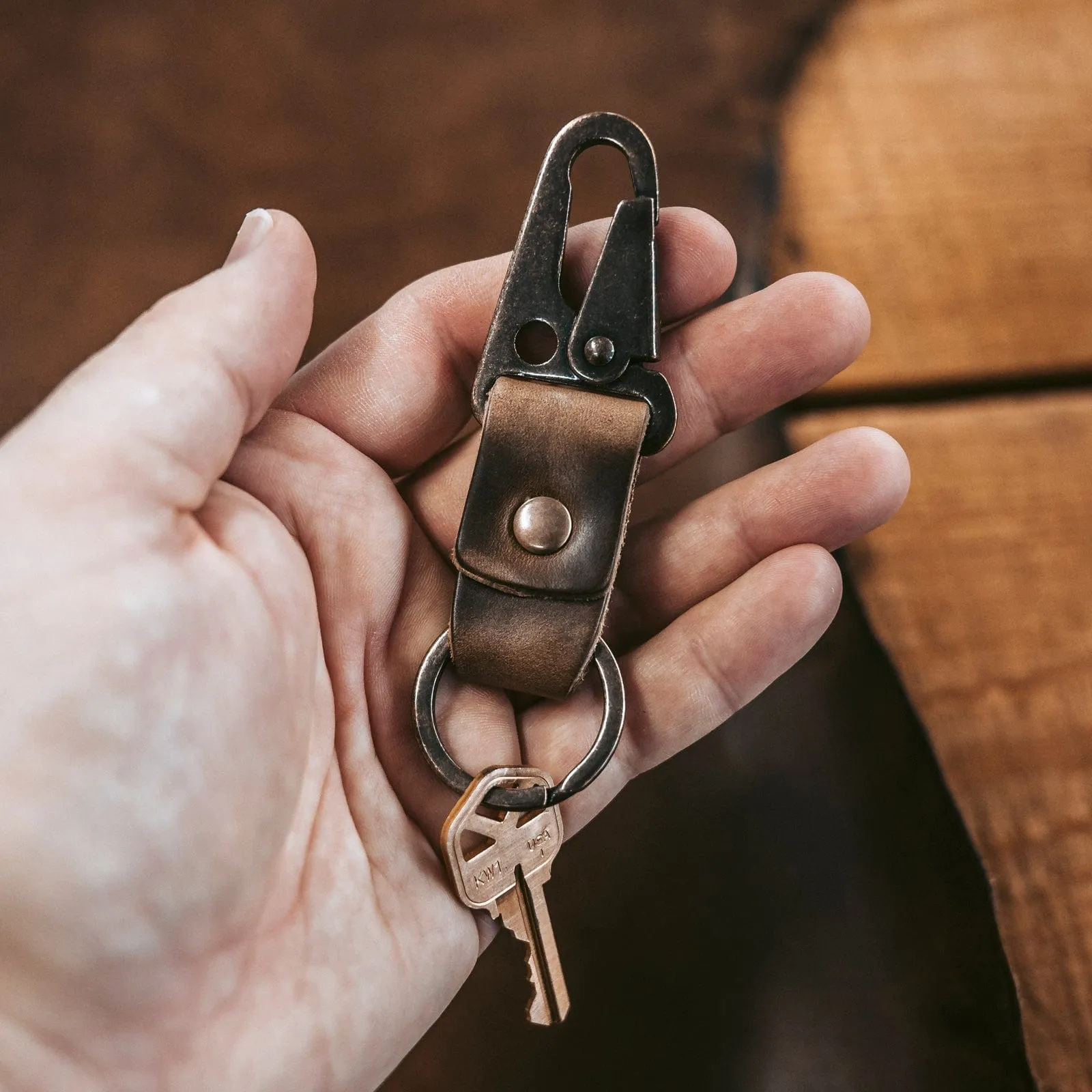 Leather Clip Keychain