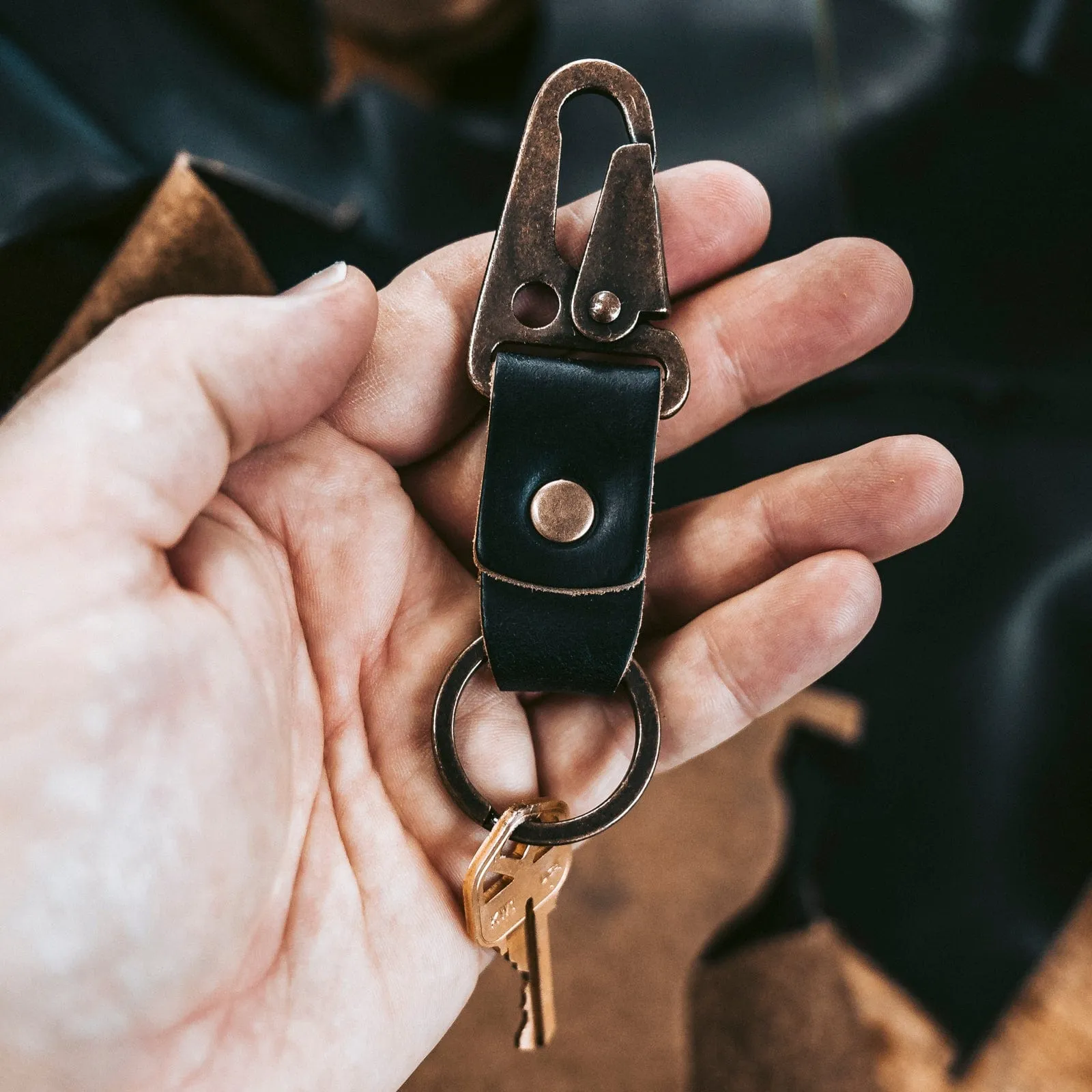 Leather Clip Keychain