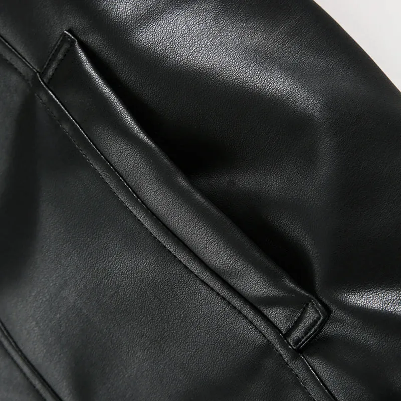 Leather Fake Two Piece Jacket