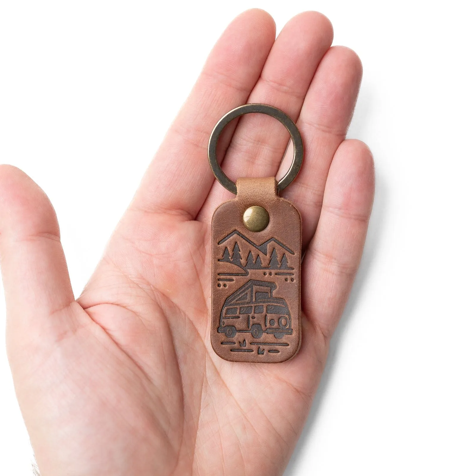 Leather Keyfob - Camper Van