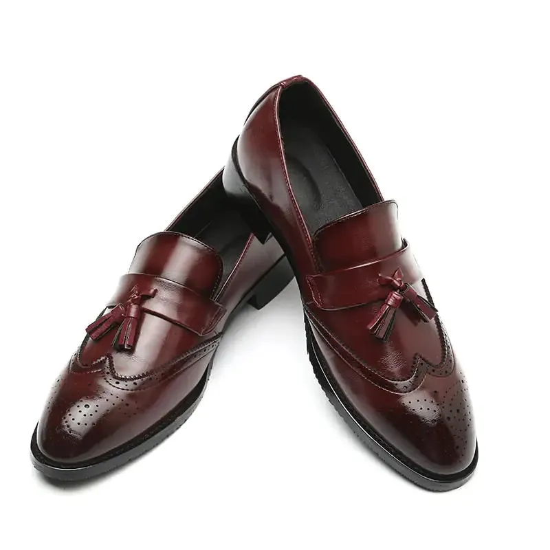 Leather Loafers with Tassel Detail