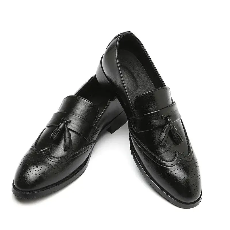Leather Loafers with Tassel Detail