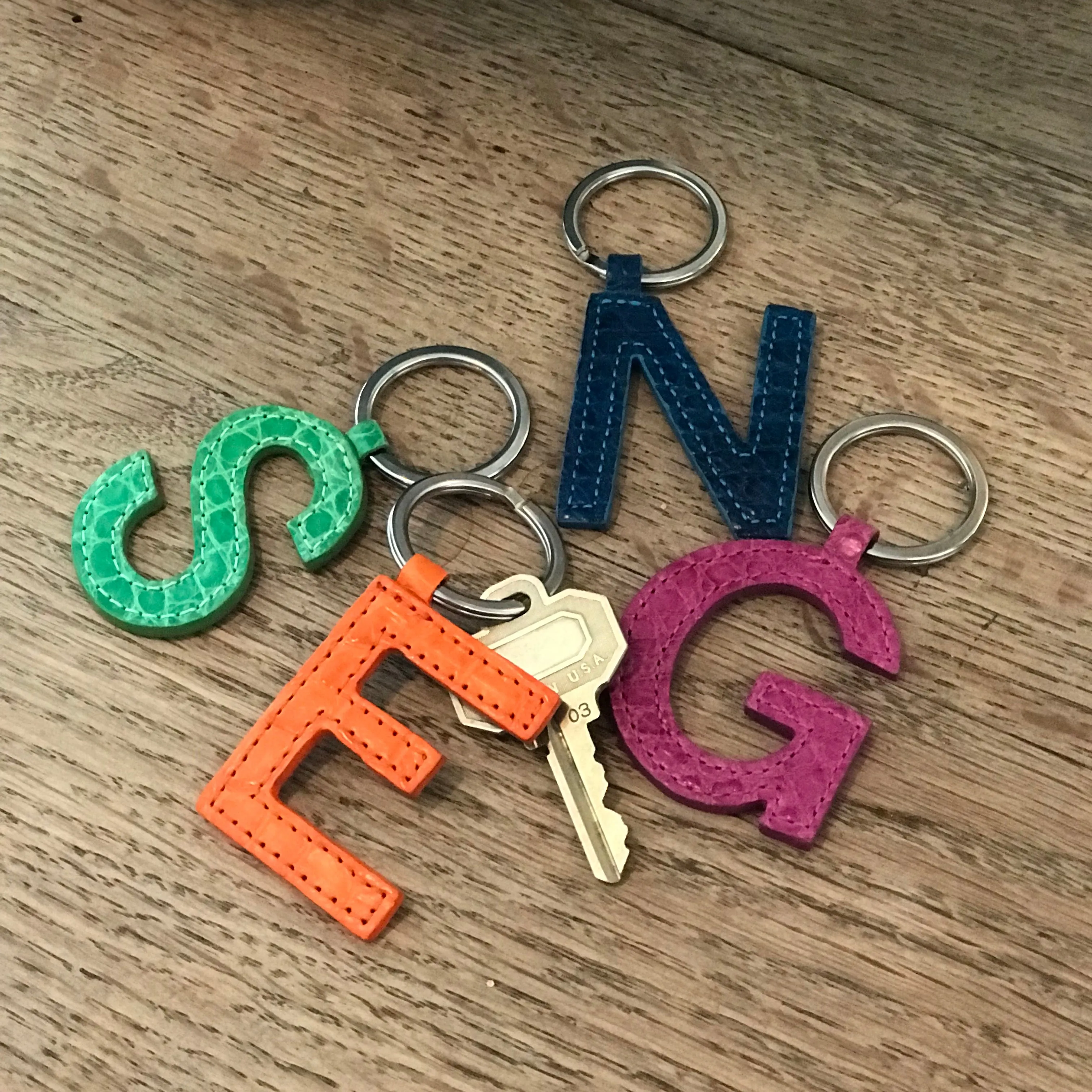 LETTER KEYCHAINS MINI - ASSORTED COLORS - IN STOCK NOW