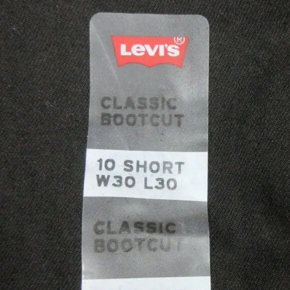 LEVI'S Classic Bootcut Jeans Womens Sz 10 SHORT (30x30) Black Stretch Denim NWT