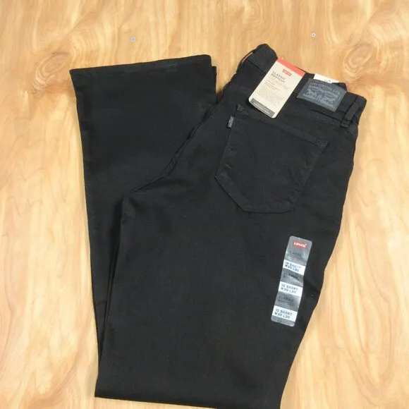 LEVI'S Classic Bootcut Jeans Womens Sz 10 SHORT (30x30) Black Stretch Denim NWT