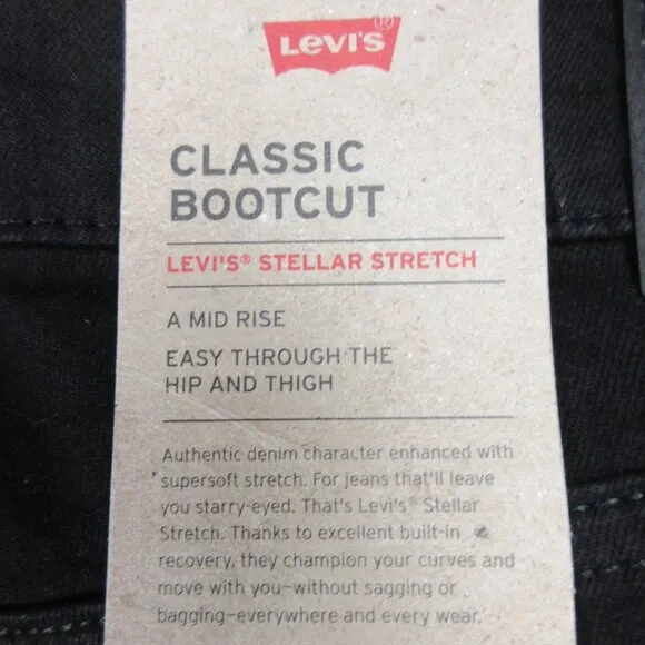 LEVI'S Classic Bootcut Jeans Womens Sz 10 SHORT (30x30) Black Stretch Denim NWT