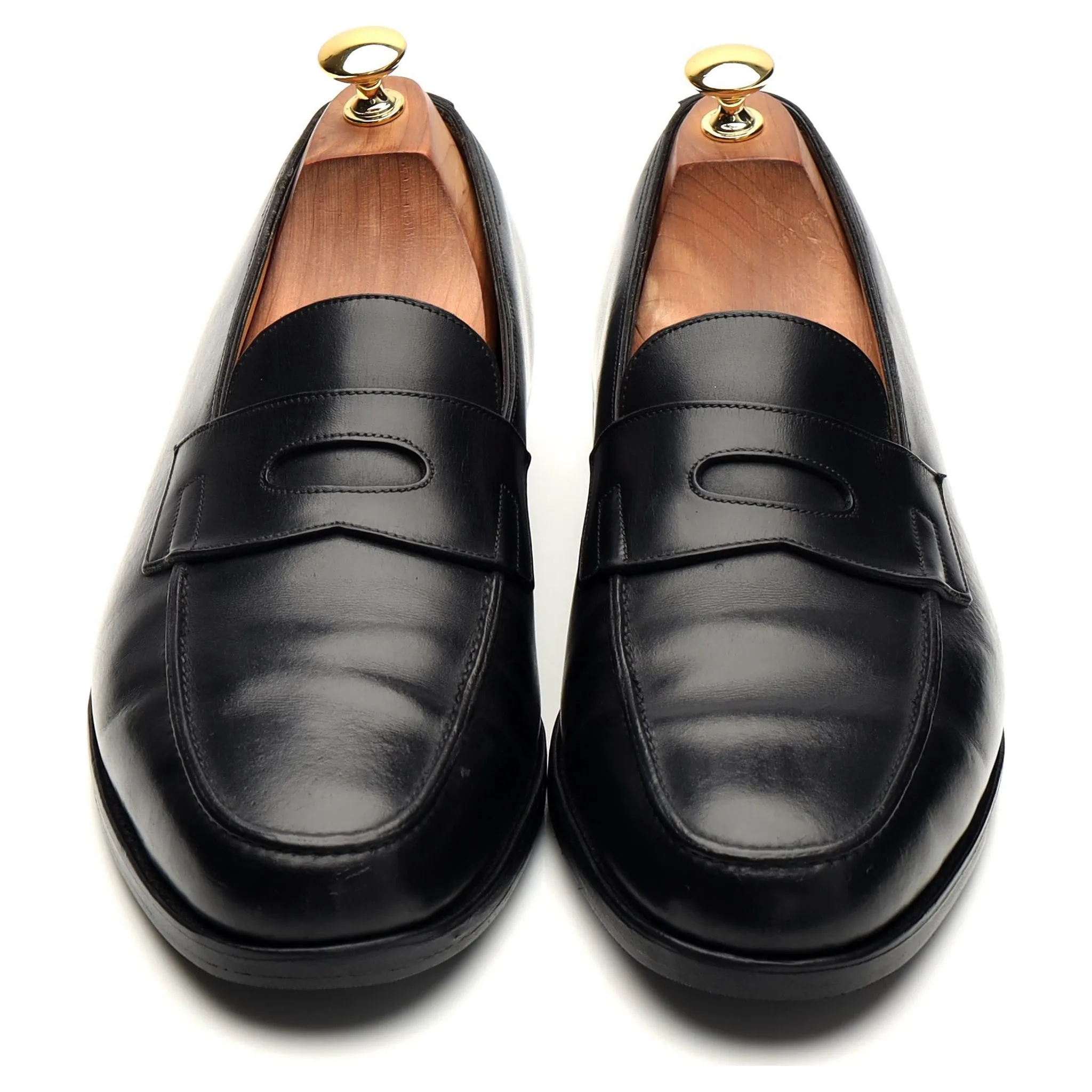 'Lopez' Black Leather Loafers UK 10 E