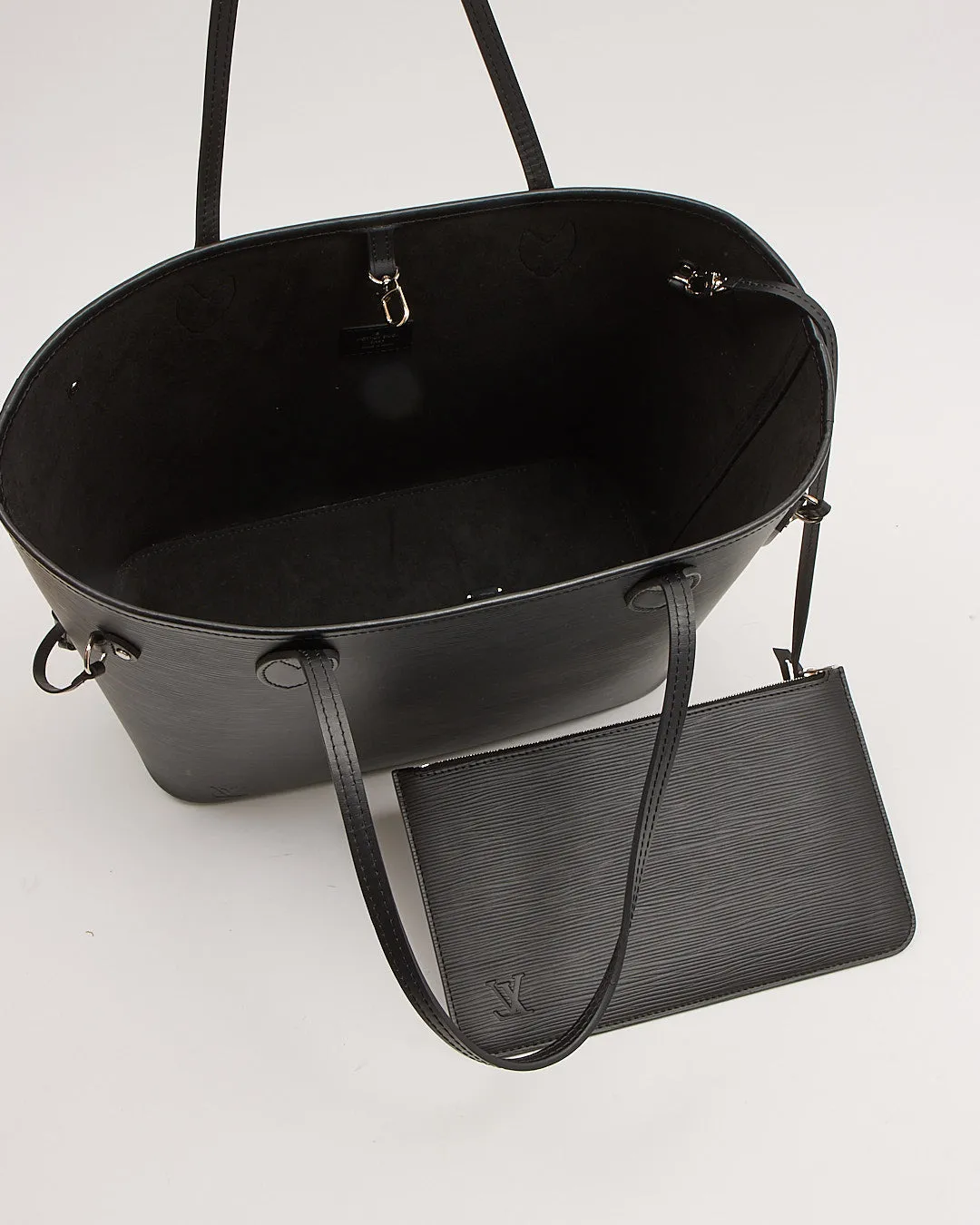 Louis Vuitton Black Epi Leather Neverful MM W/Pouch Tote Bag