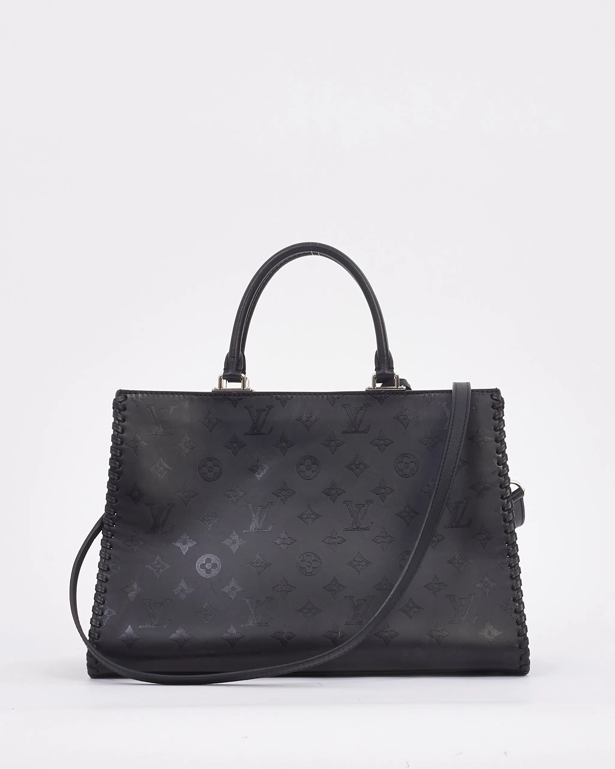 Louis Vuitton Black Leather Monogram Plume Very Tote MM Bag